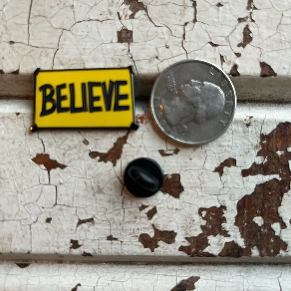 Brand new Ted Lasso inspired “BELIEVE” yellow sign enamel pin - Picture 3 of 3